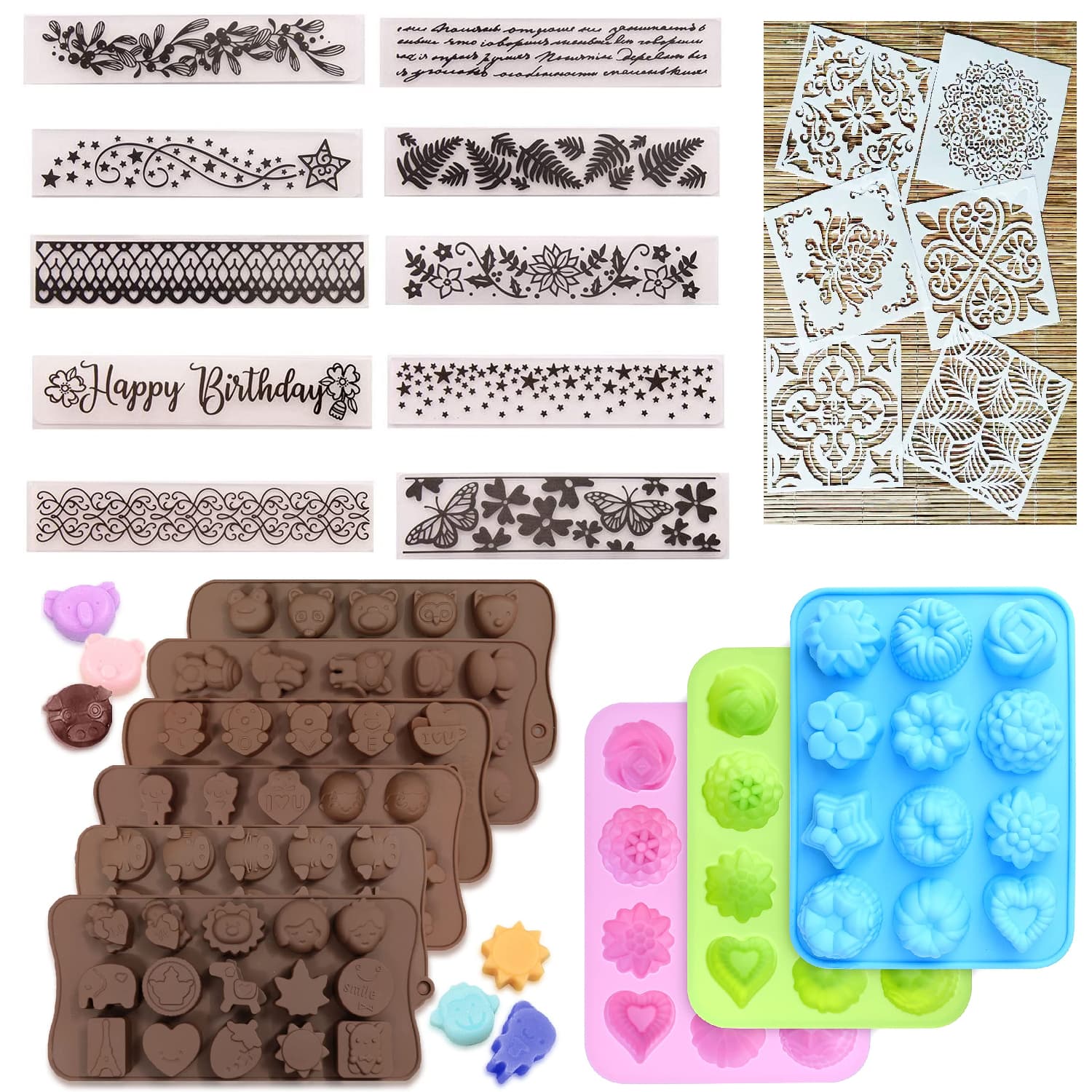 Silicone Cake Molds and Cake Stencils